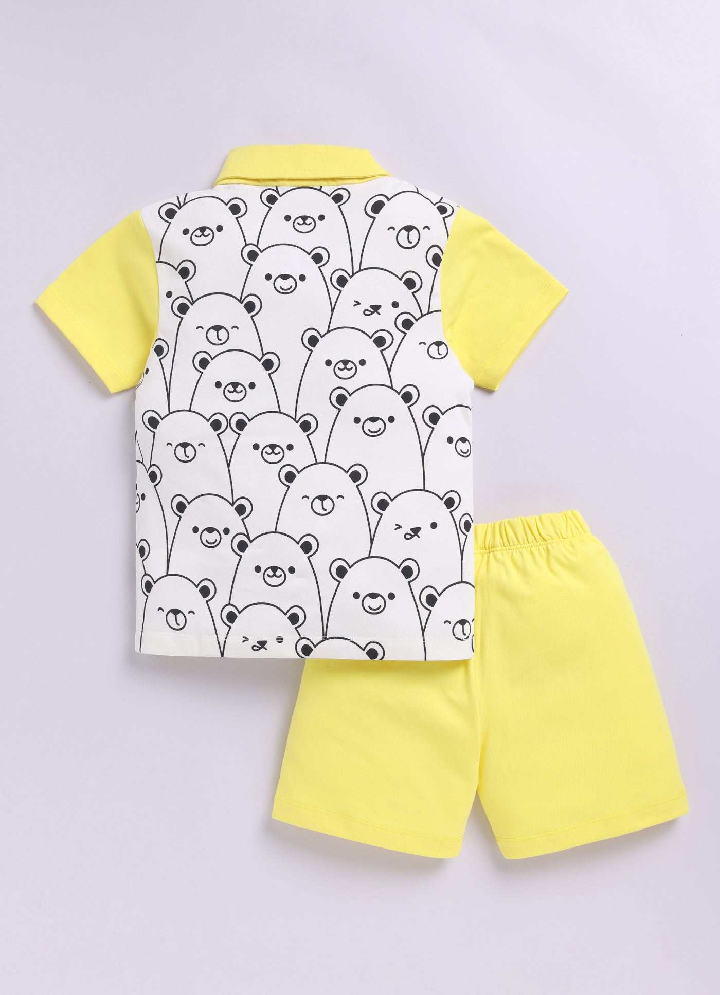 Baby Boys Casual T-shirt Shorts  (YELLOW)