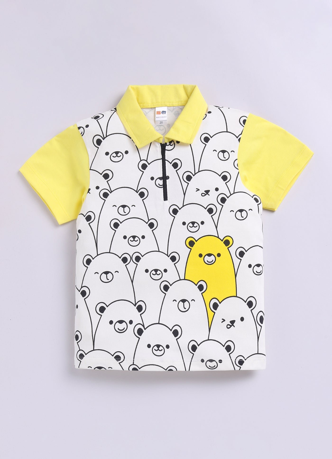 Baby Boys Casual T-shirt Shorts  (YELLOW)