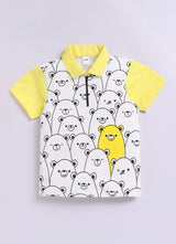 Baby Boys Casual T-shirt Shorts  (YELLOW)