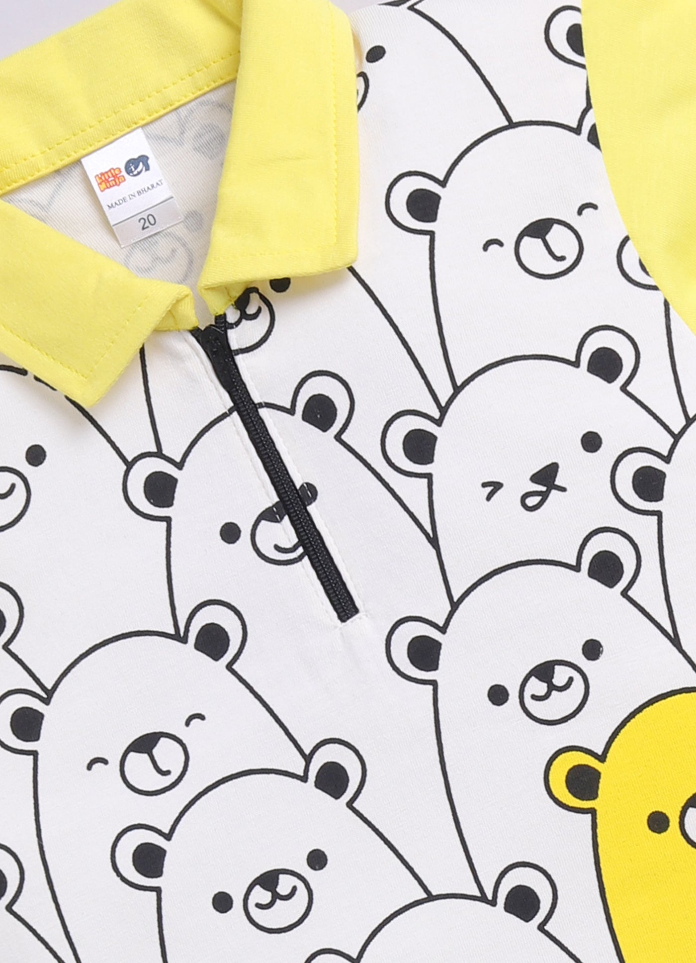 Baby Boys Casual T-shirt Shorts  (YELLOW)