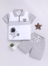 Baby Boys Casual T-shirt Shorts  (GREY)