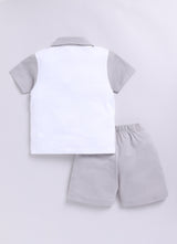 Baby Boys Casual T-shirt Shorts  (GREY)