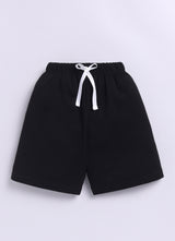 Baby Boys Casual T-shirt Shorts  (BLACK)