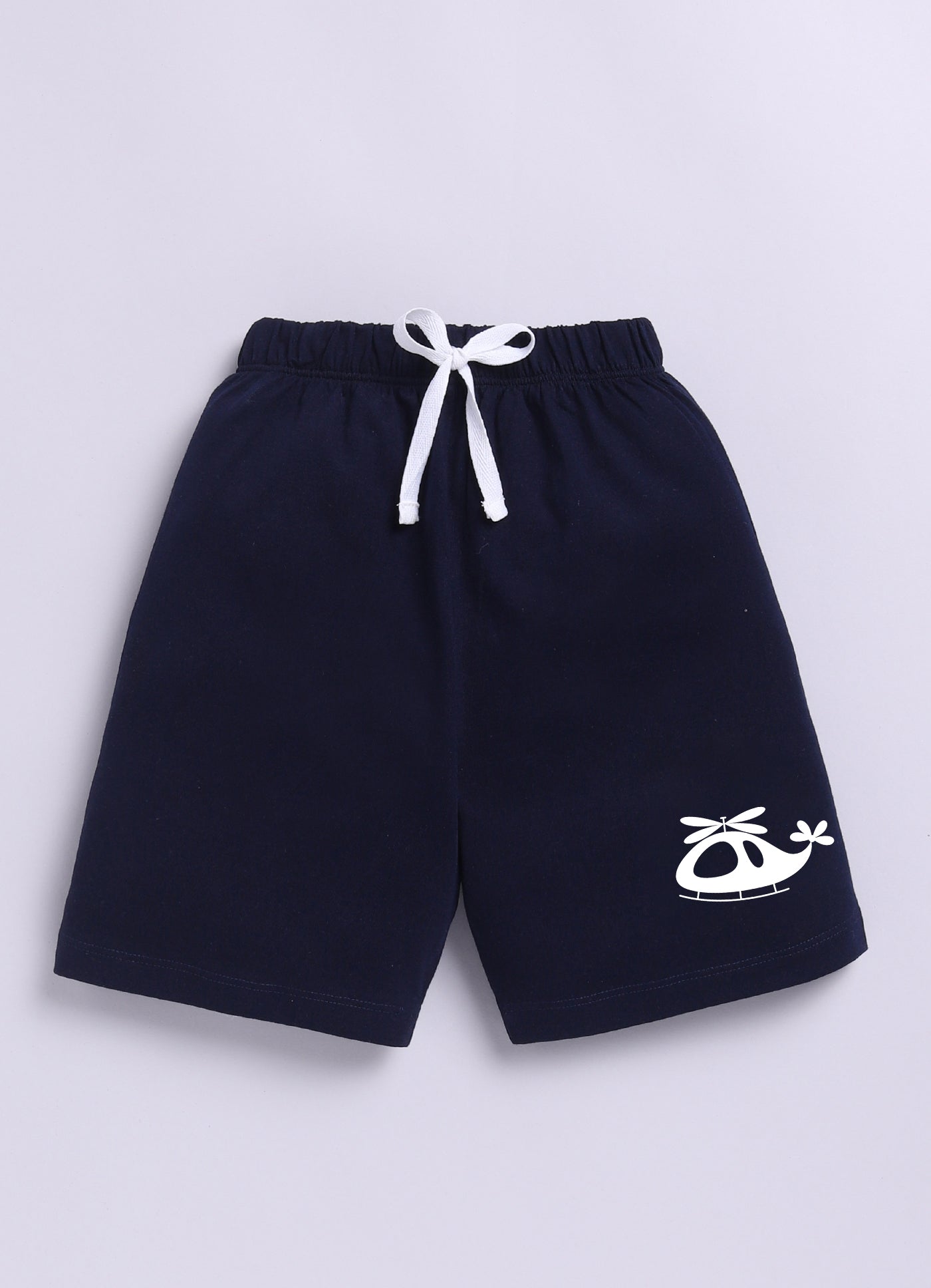 Baby Boys Casual T-shirt Shorts  (WHITE NAVY)