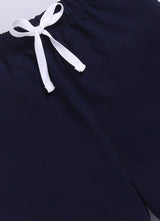 Baby Boys Casual T-shirt Shorts  (WHITE NAVY)