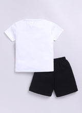Baby Boys Casual T-shirt Shorts  (YELLOW WHITE)