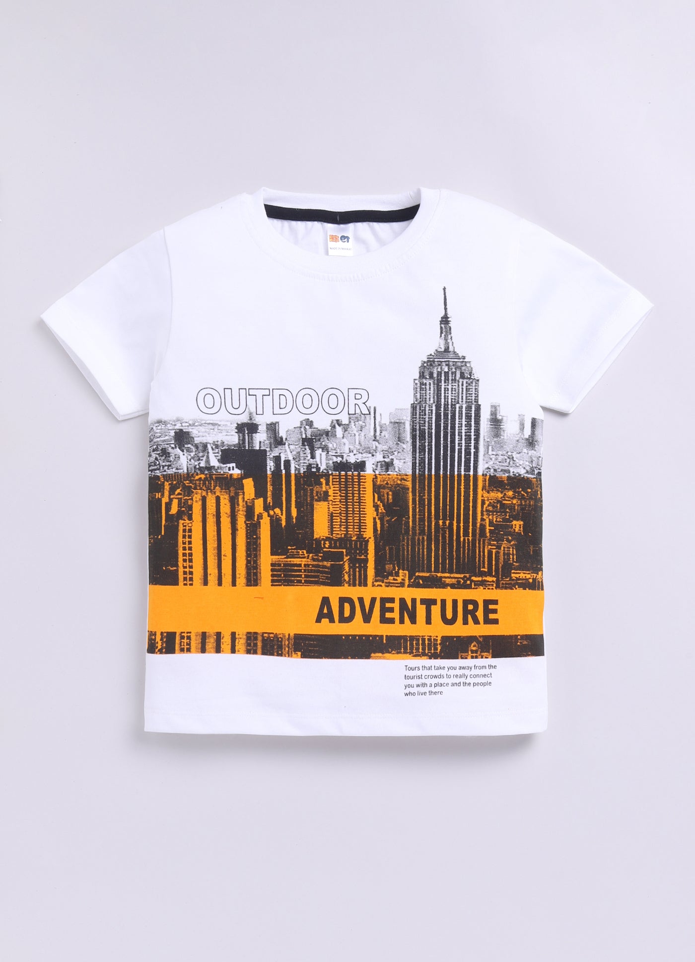 Baby Boys Casual T-shirt Shorts  (YELLOW WHITE)