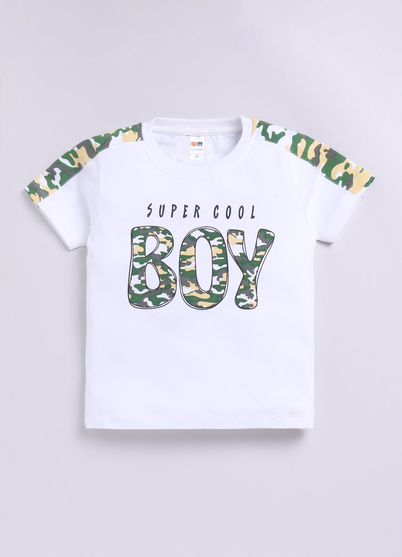 Baby Boys Casual T-shirt Shorts  (WHITE GREEN)