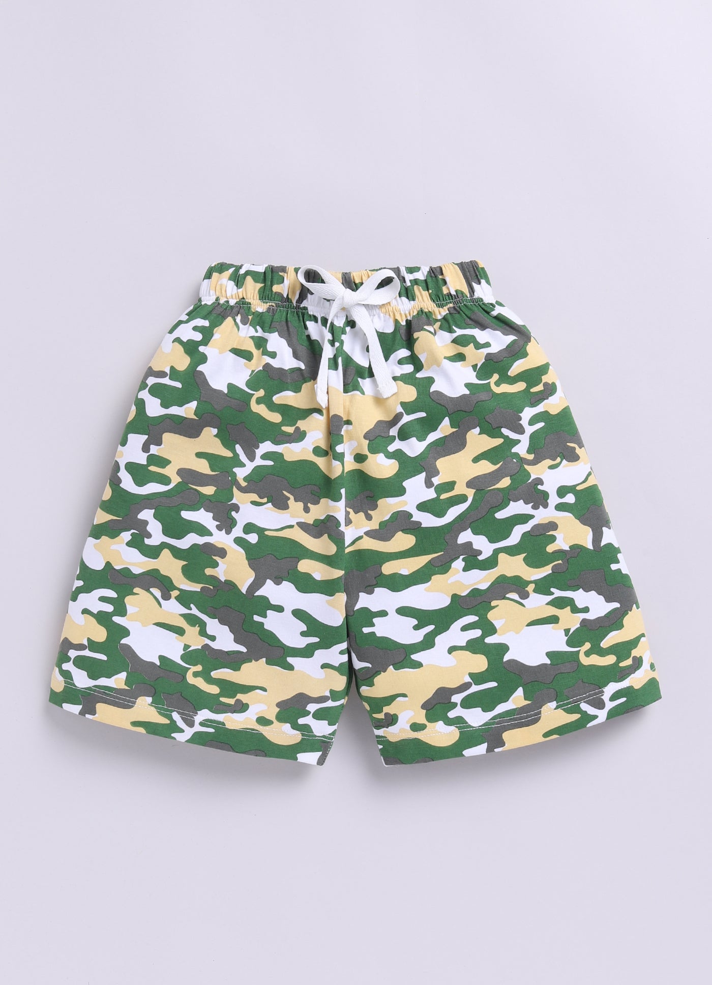 Baby Boys Casual T-shirt Shorts  (WHITE GREEN)