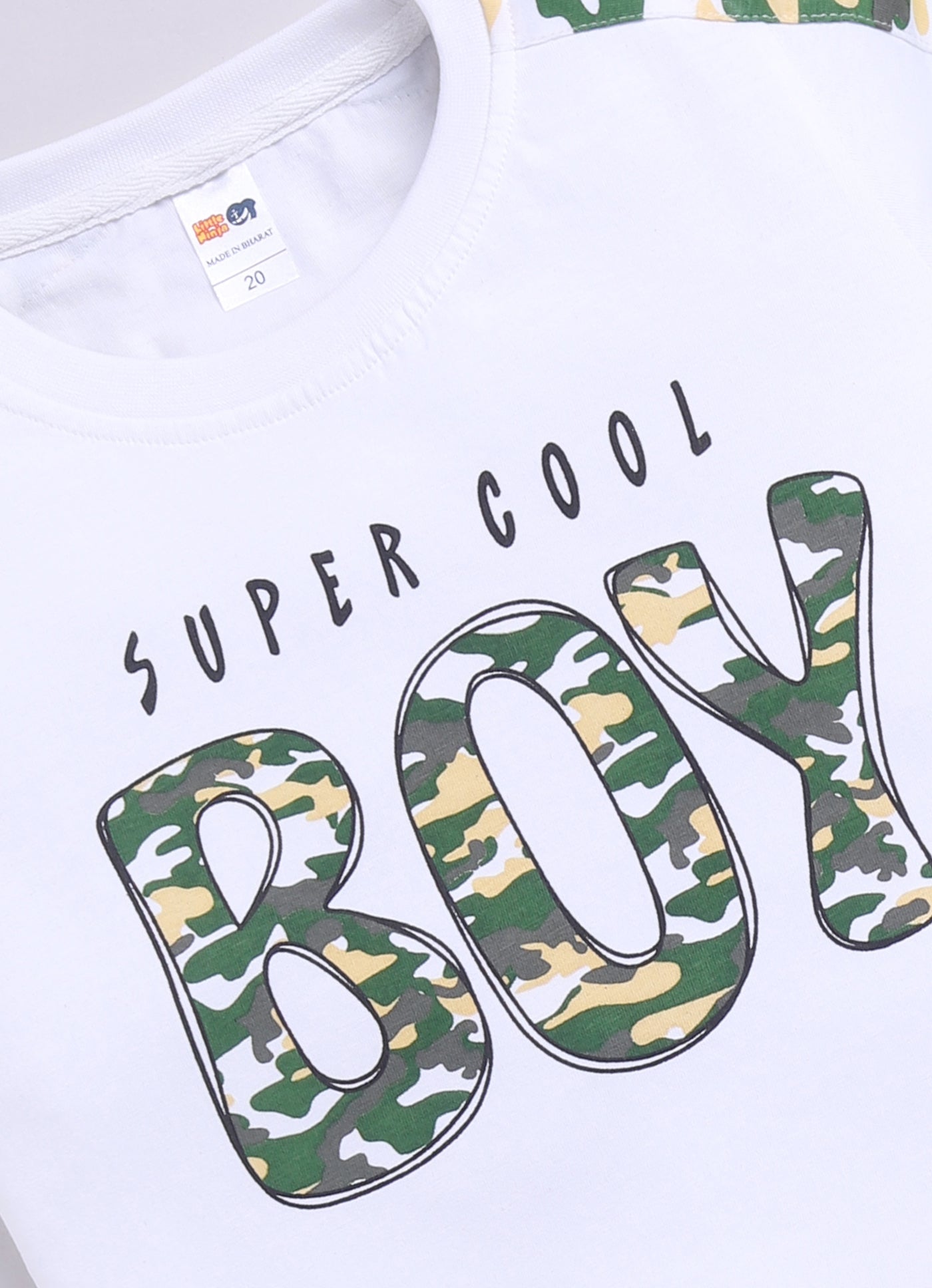 Baby Boys Casual T-shirt Shorts  (WHITE GREEN)