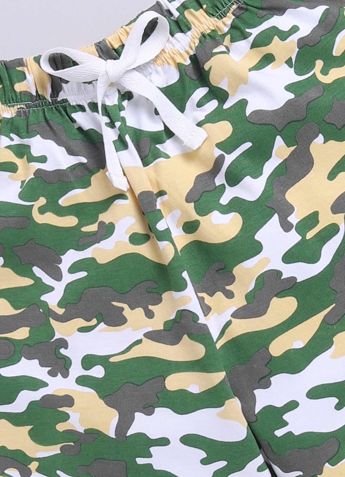 Baby Boys Casual T-shirt Shorts  (WHITE GREEN)