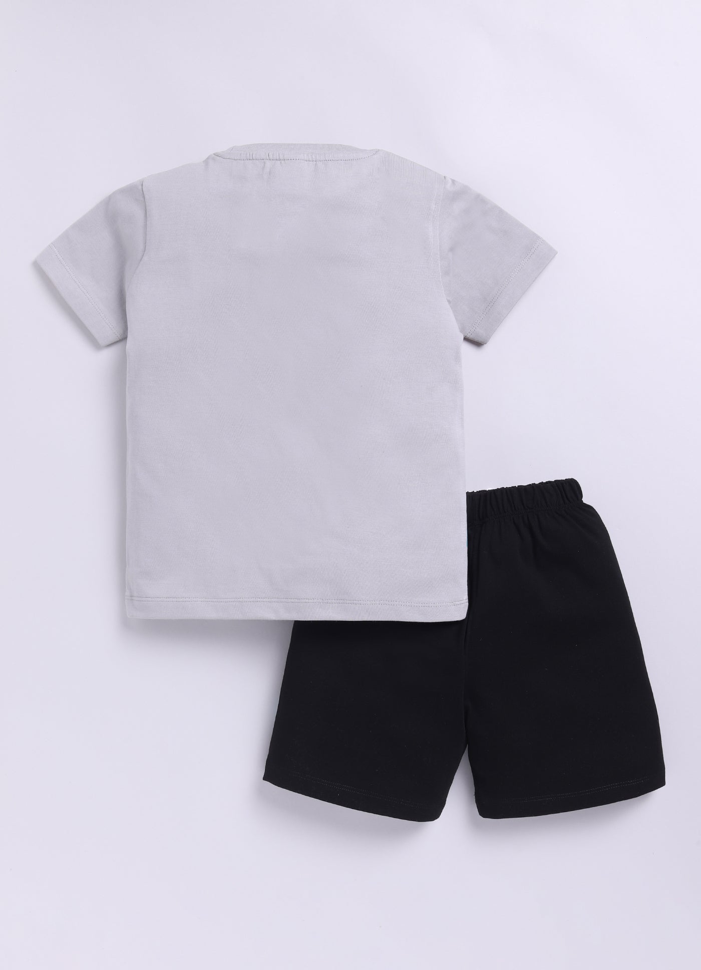 Baby Boys Casual T-shirt Shorts  (GREY BLACK)