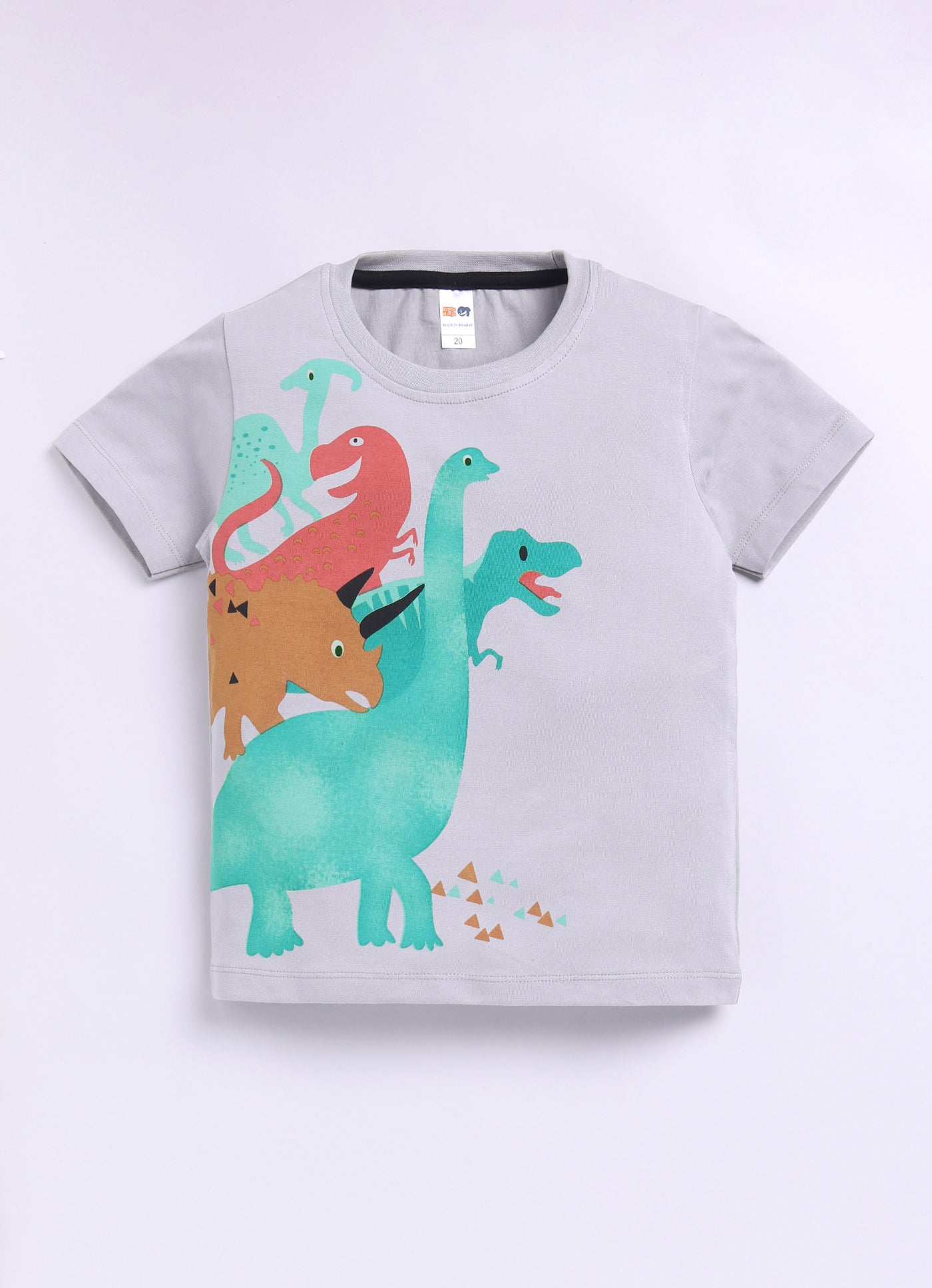 Baby Boys Casual T-shirt Shorts  (GREY BLACK)