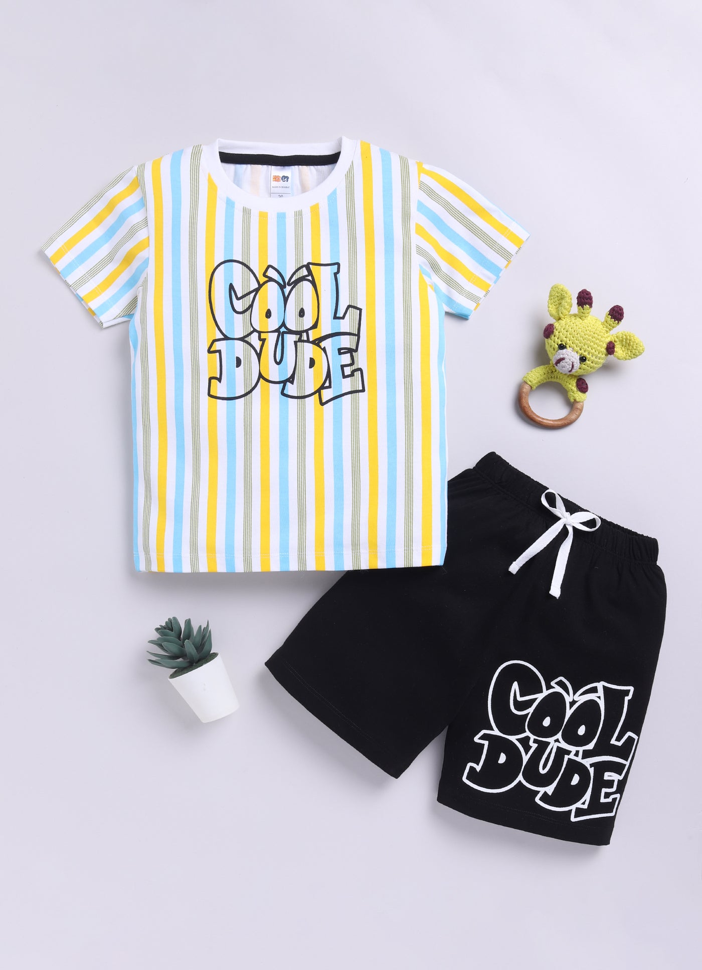 Baby Boys Casual T-shirt Shorts  (MULTI)