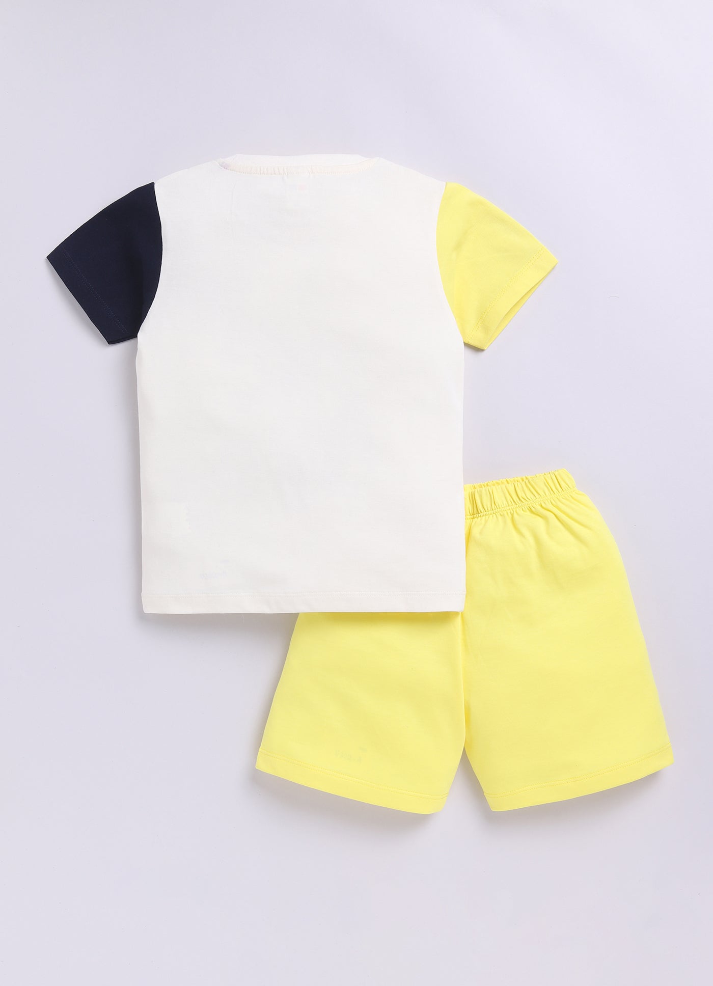 Baby Boys Casual T-shirt Shorts  (CREAM YELLOW)
