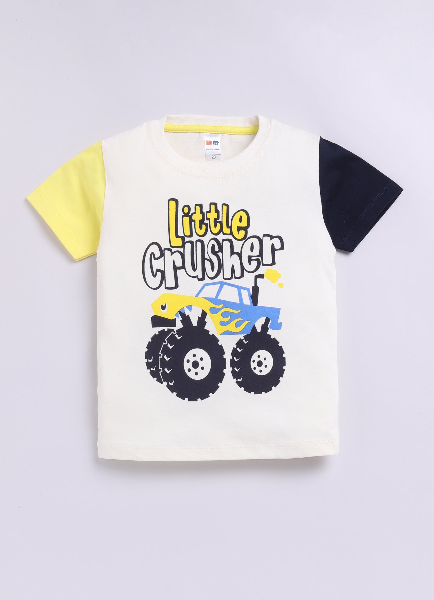 Baby Boys Casual T-shirt Shorts  (CREAM YELLOW)