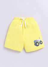 Baby Boys Casual T-shirt Shorts  (CREAM YELLOW)