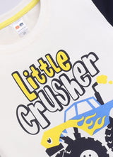 Baby Boys Casual T-shirt Shorts  (CREAM YELLOW)