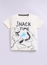 Baby Boys Casual T-shirt Shorts  (CREAM)