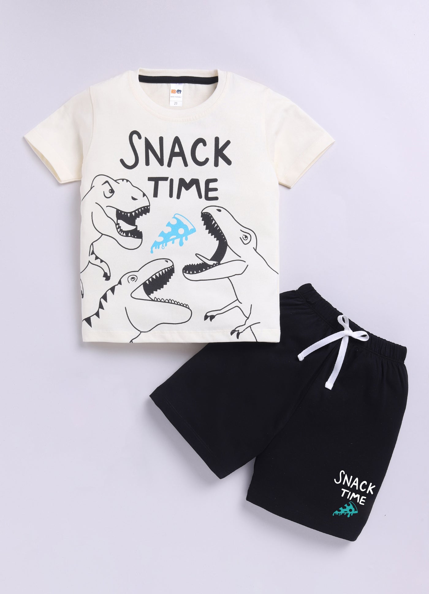 Baby Boys Casual T-shirt Shorts  (CREAM)