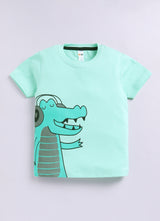 Baby Boys Casual T-shirt Shorts  (GREEN)