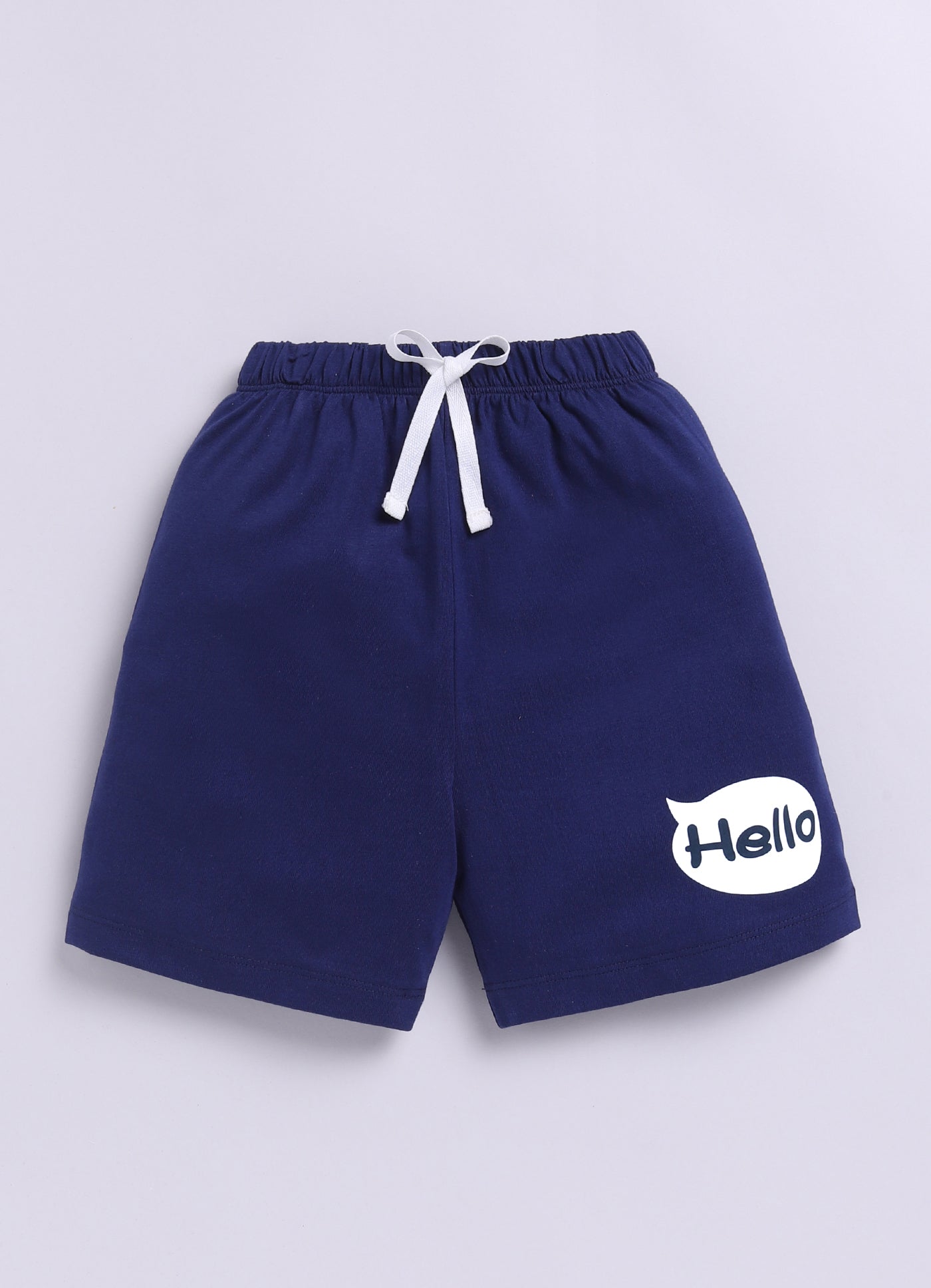 Baby Boys Casual T-shirt Shorts  (WHITE NAVY)