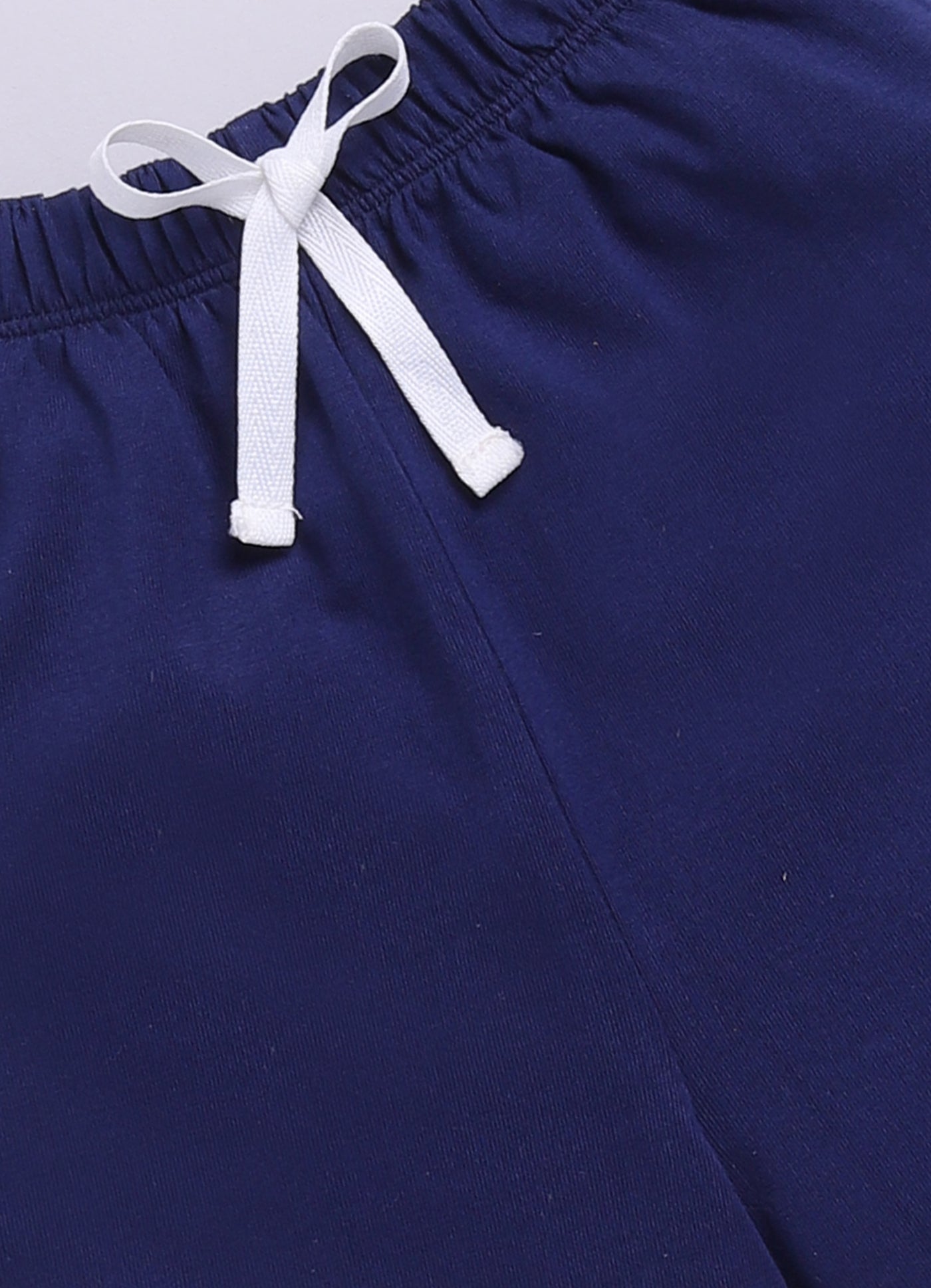 Baby Boys Casual T-shirt Shorts  (WHITE NAVY)