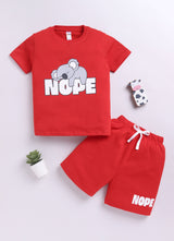Baby Boys Casual T-shirt Shorts  (RED ALL)