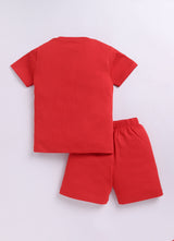 Baby Boys Casual T-shirt Shorts  (RED ALL)