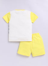 Baby Boys Casual T-shirt Shorts  (YELLOW)