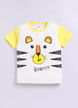 Baby Boys Casual T-shirt Shorts  (YELLOW)