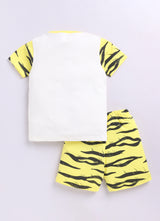 Baby Boys Casual T-shirt Shorts  (CREAM)