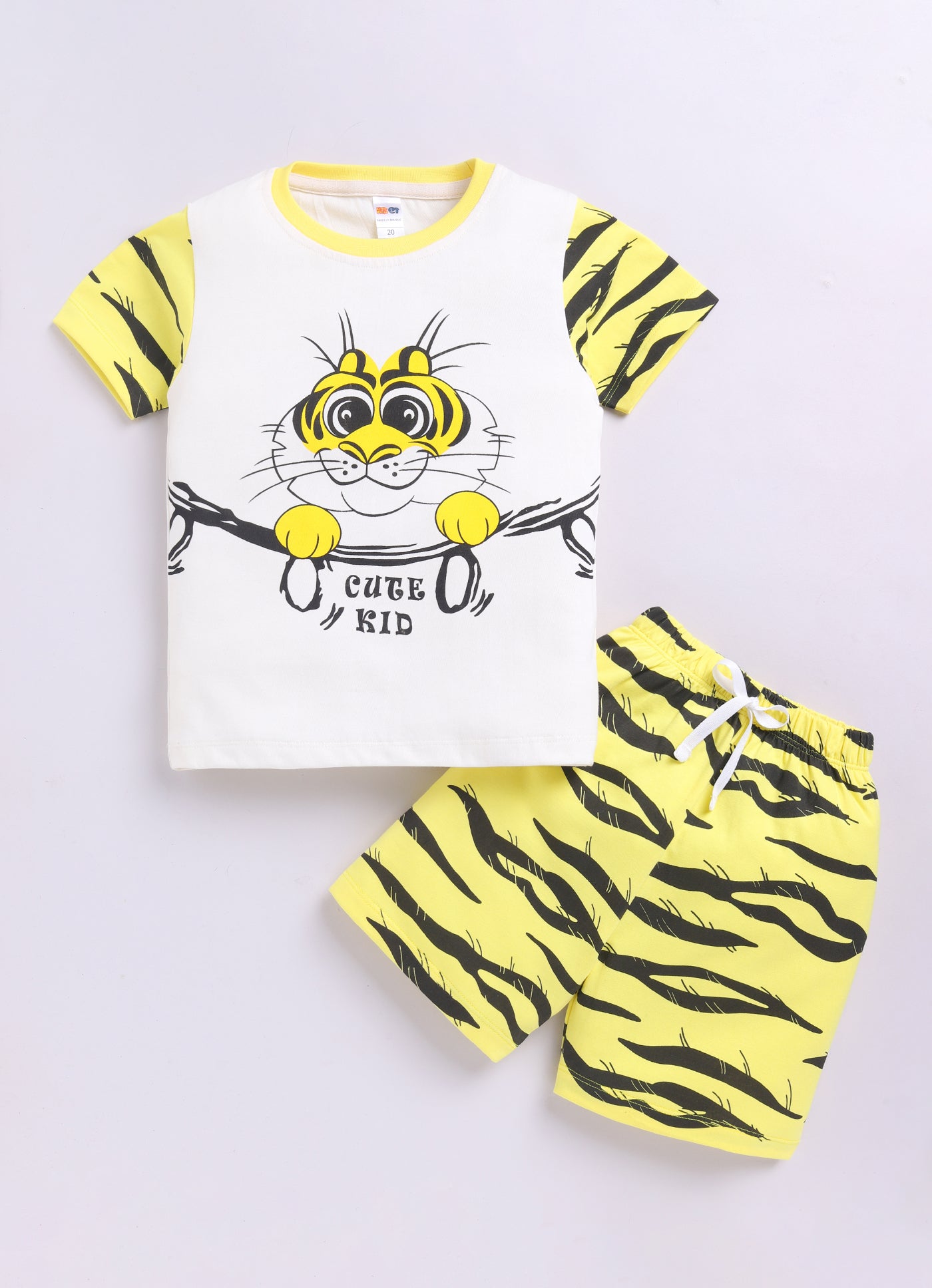 Baby Boys Casual T-shirt Shorts  (CREAM)