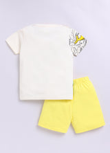 Baby Boys Casual T-shirt Shorts  (CREAM)