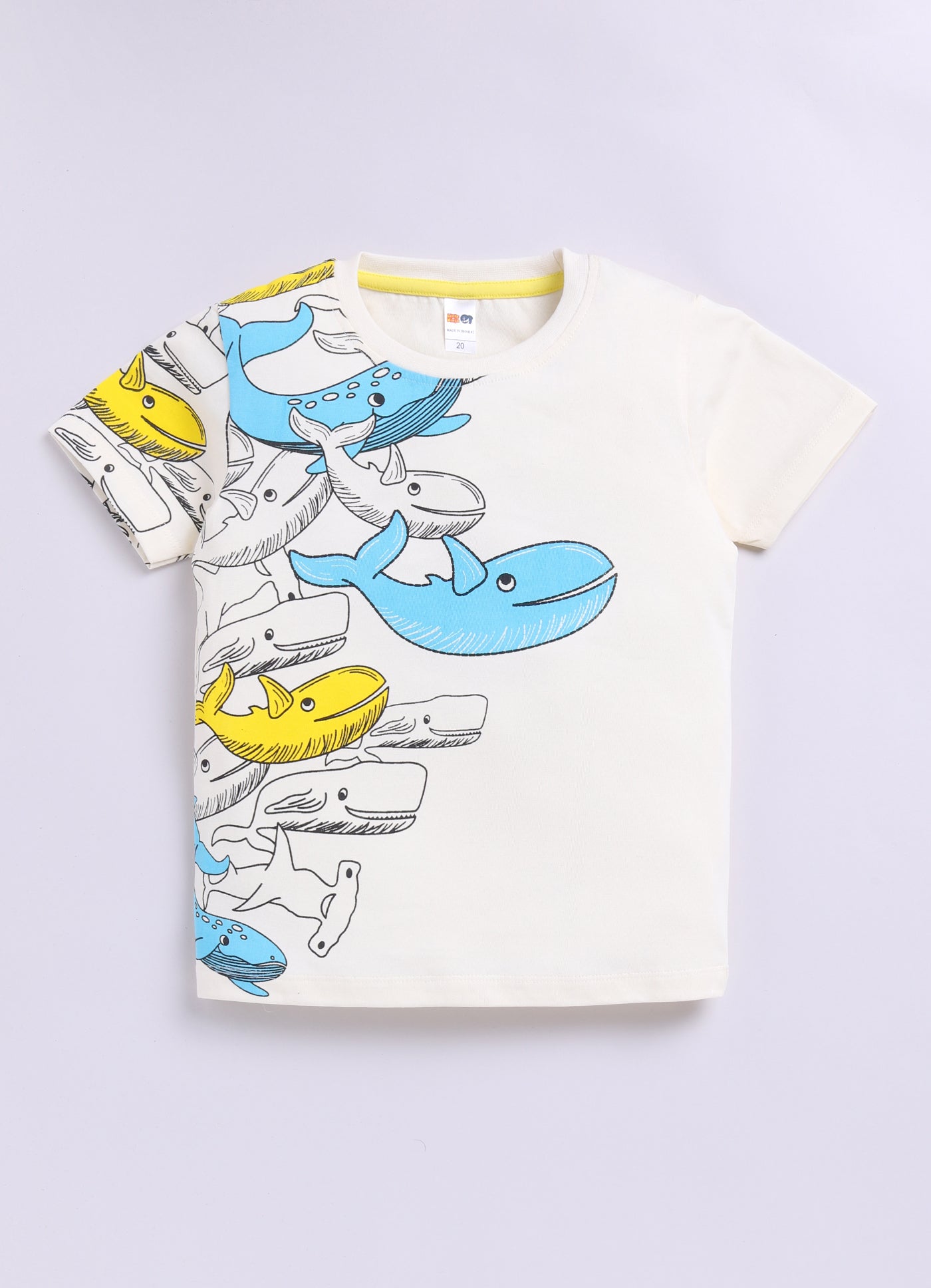 Baby Boys Casual T-shirt Shorts  (CREAM)