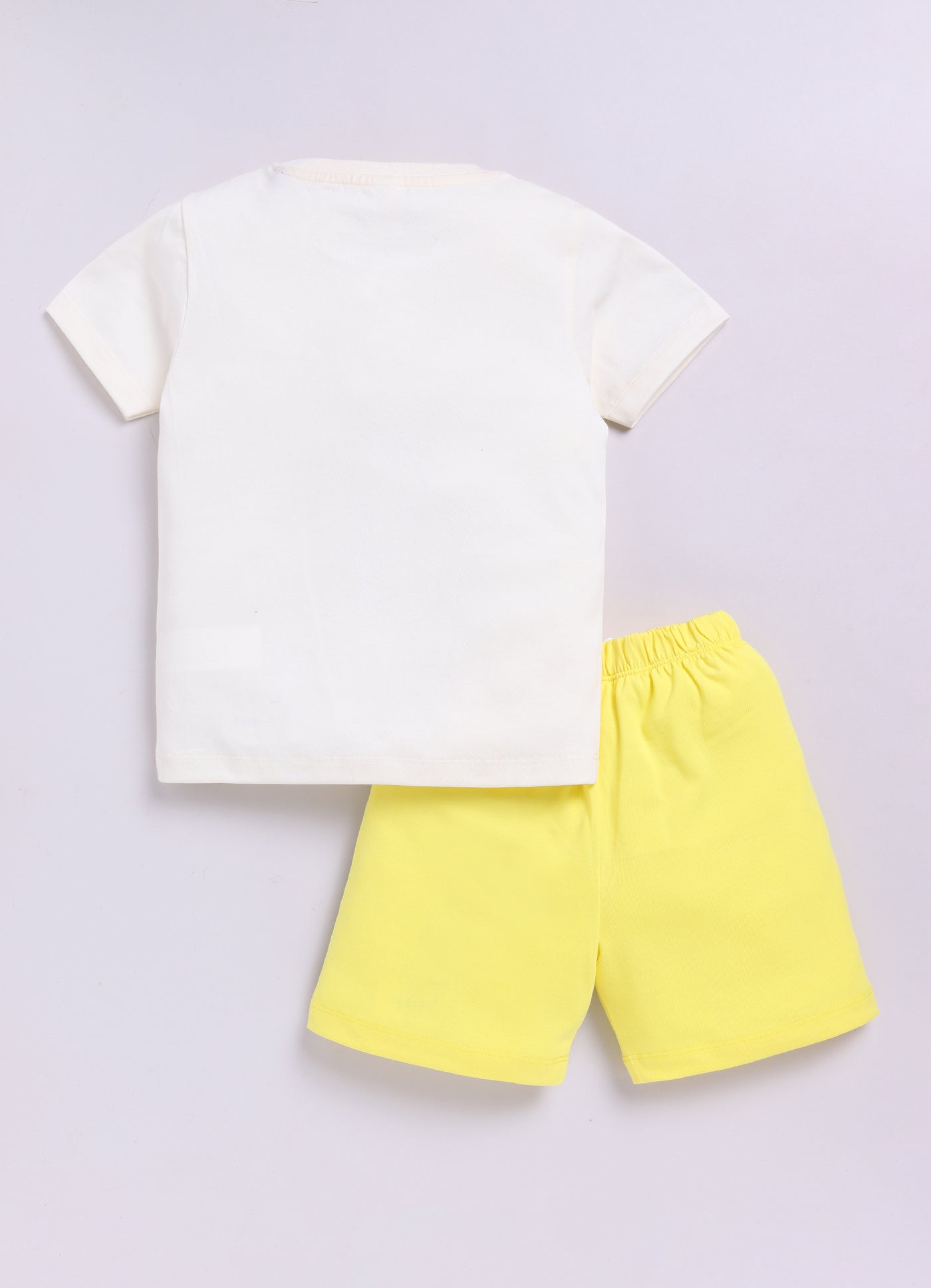 Baby Boys Casual T-shirt Shorts  (CREAM YELLOW)