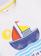 Baby Boys Casual T-shirt Shorts  (CREAM YELLOW)