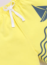 Baby Boys Casual T-shirt Shorts  (CREAM YELLOW)