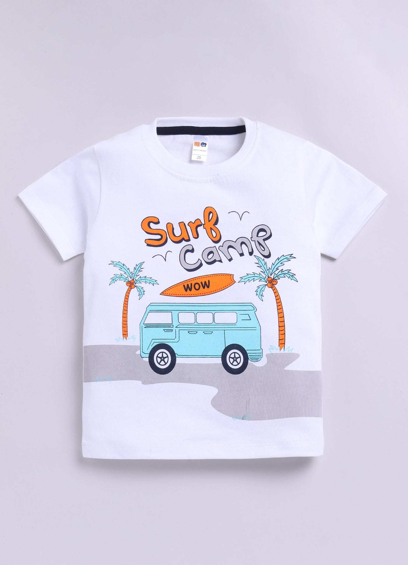 Baby Boys Casual T-shirt Shorts  (WHITE)