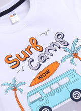 Baby Boys Casual T-shirt Shorts  (WHITE)