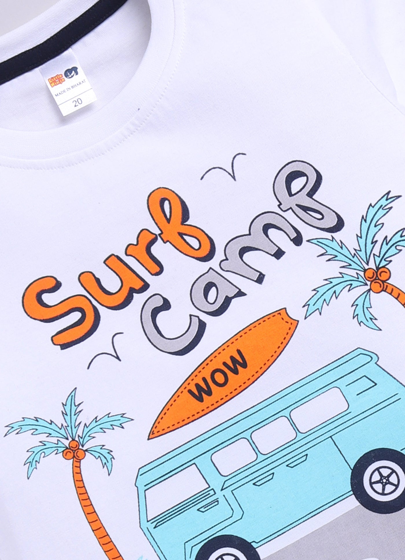 Baby Boys Casual T-shirt Shorts  (WHITE)