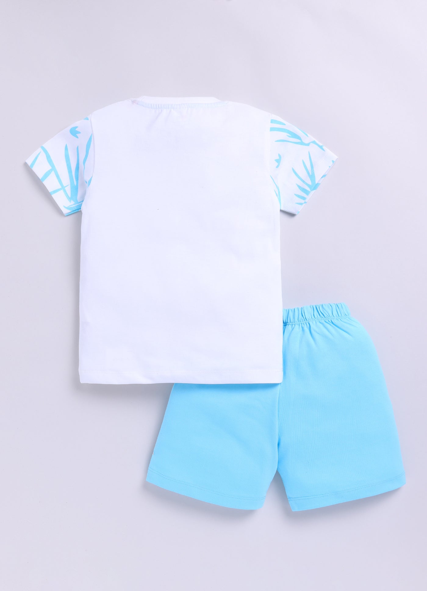 Baby Boys Casual T-shirt Shorts  (SKY WHITE)