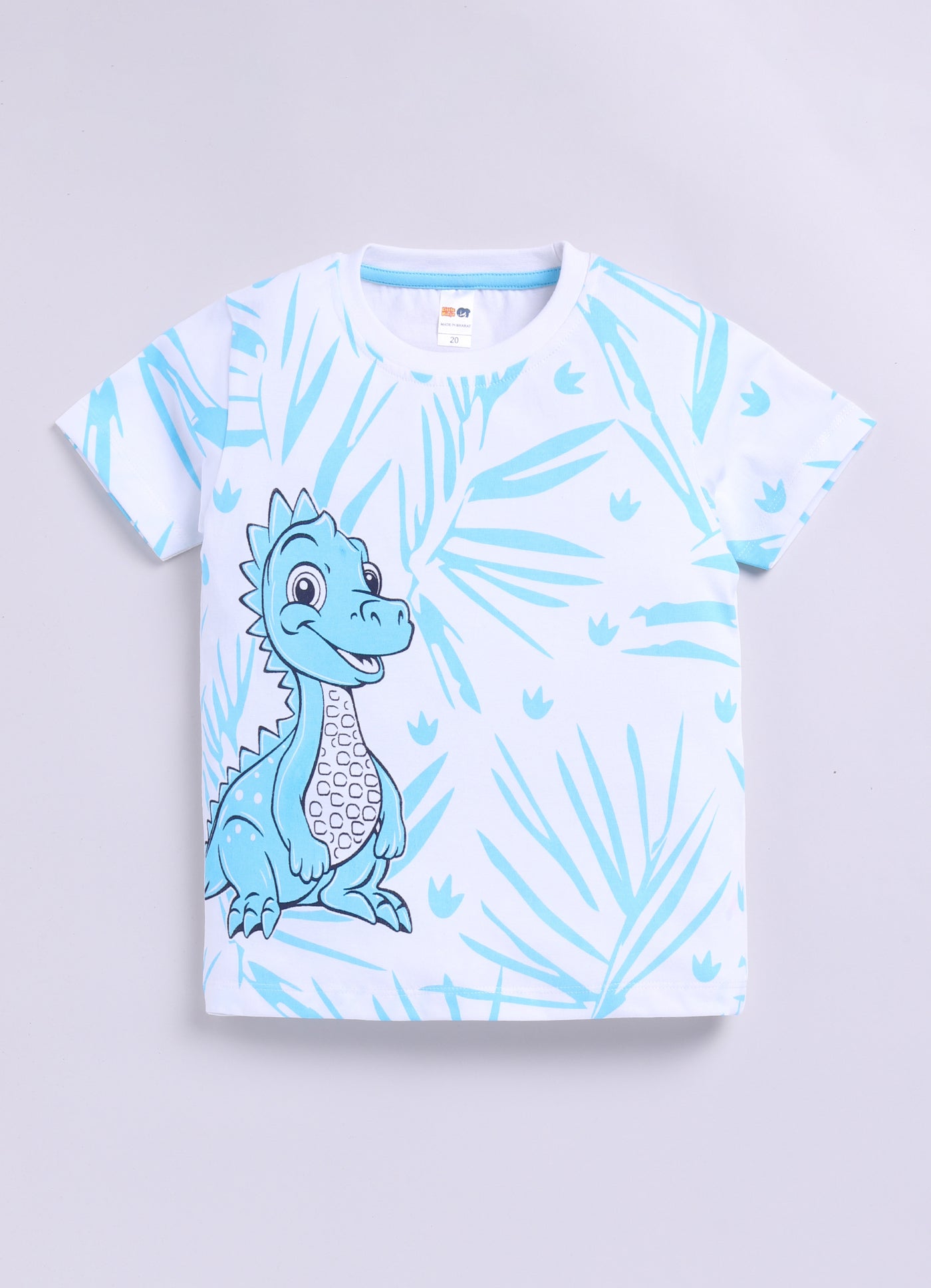 Baby Boys Casual T-shirt Shorts  (SKY WHITE)