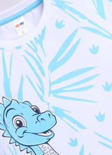 Baby Boys Casual T-shirt Shorts  (SKY WHITE)