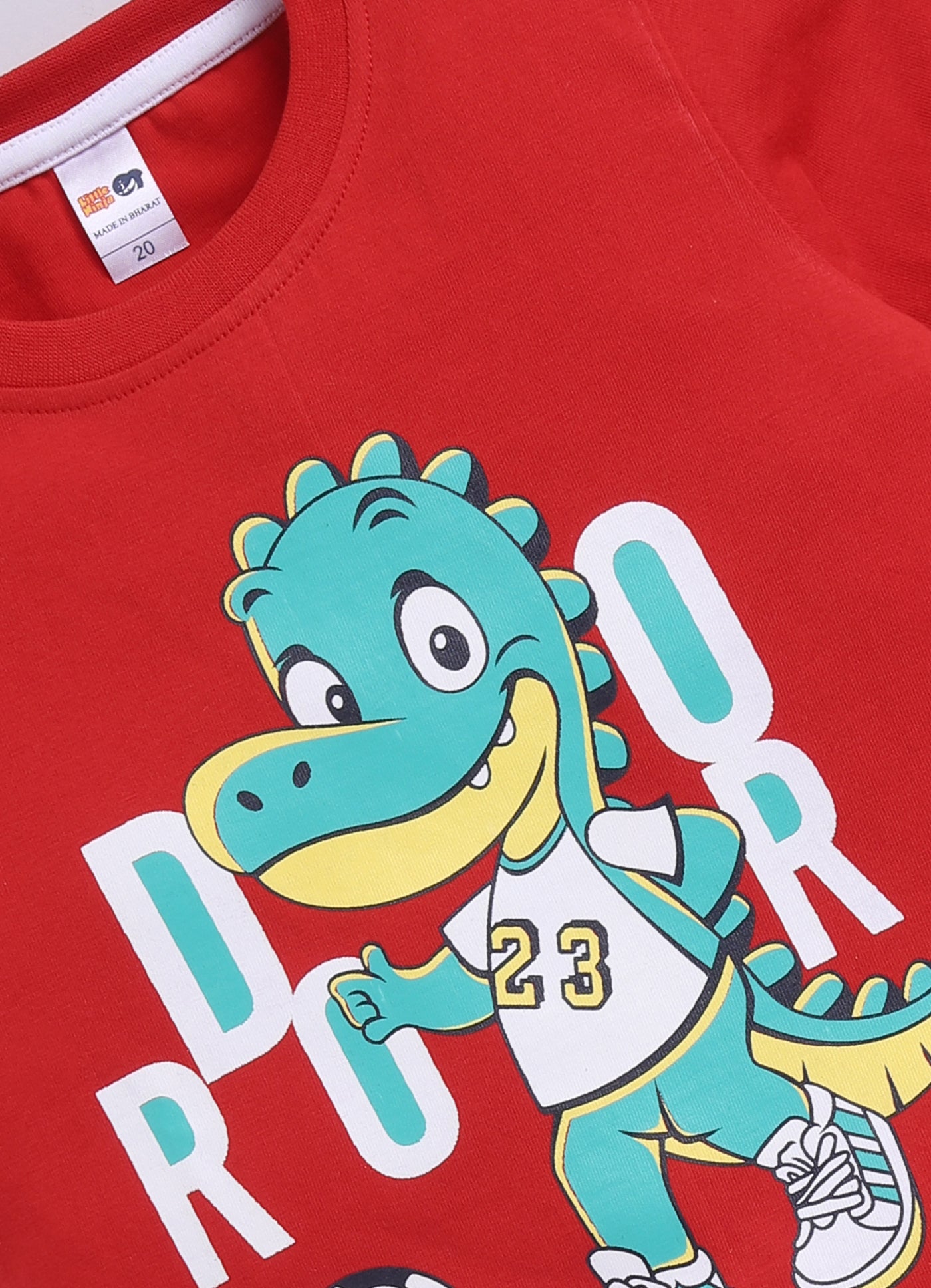 Baby Boys Casual T-shirt Shorts  (RED WHITE)