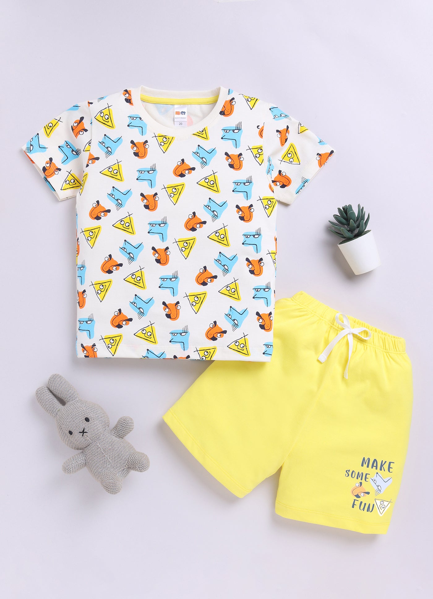 Baby Boys Casual T-shirt Shorts  (Multi)