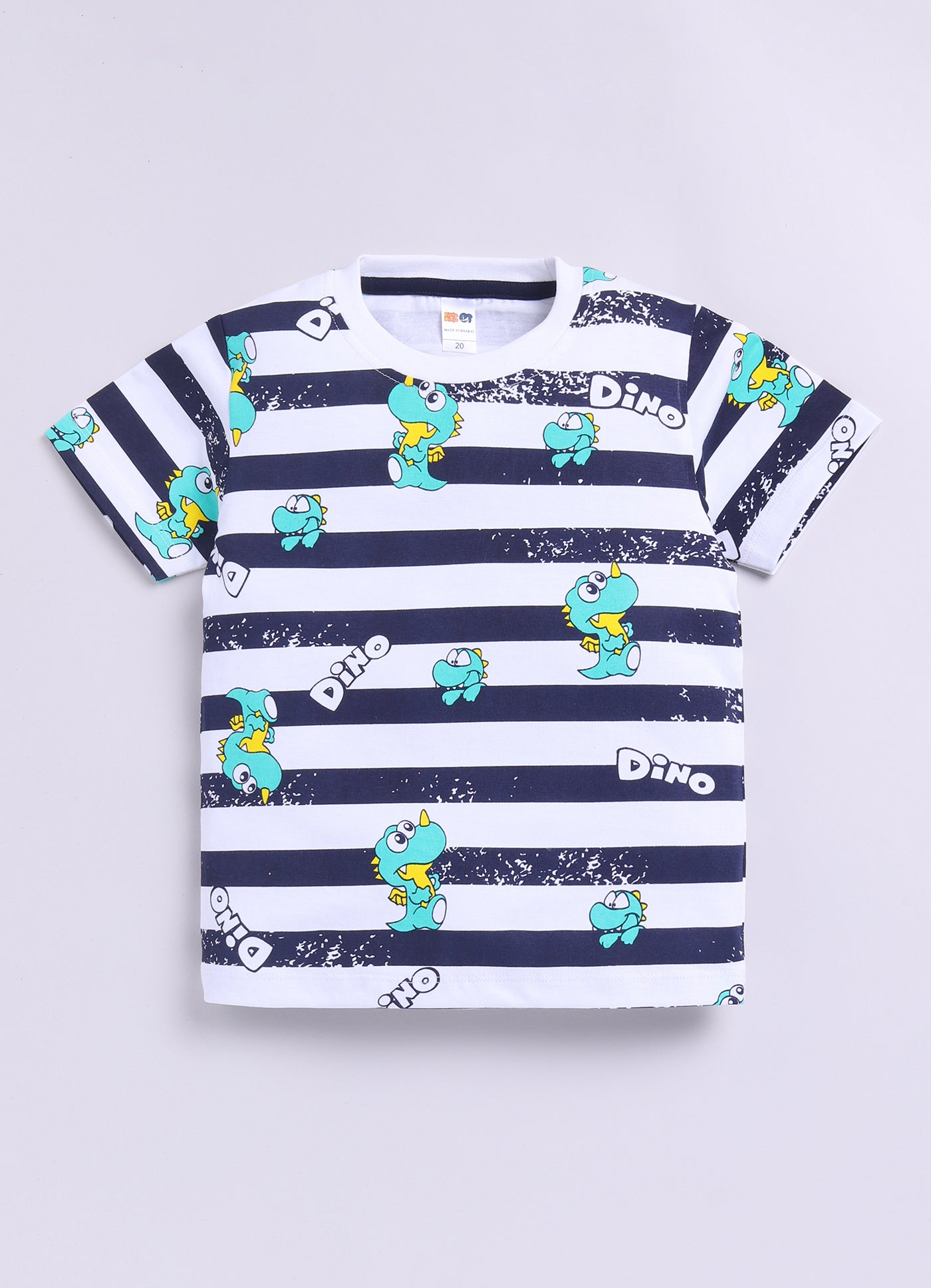 Baby Boys Casual T-shirt Shorts  (WHITE BLUE)