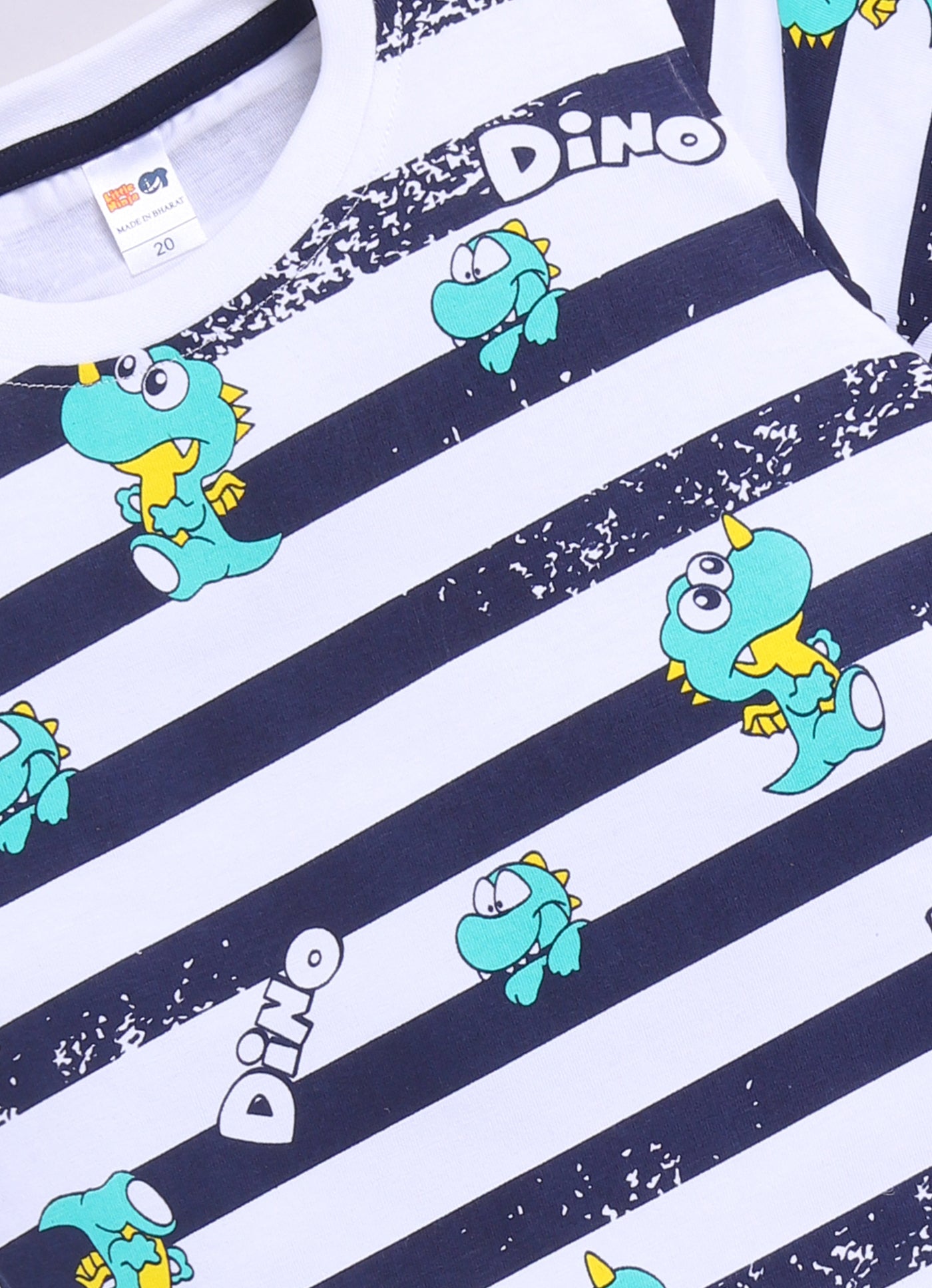 Baby Boys Casual T-shirt Shorts  (WHITE BLUE)