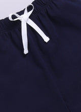 Baby Boys Casual T-shirt Shorts  (WHITE BLUE)