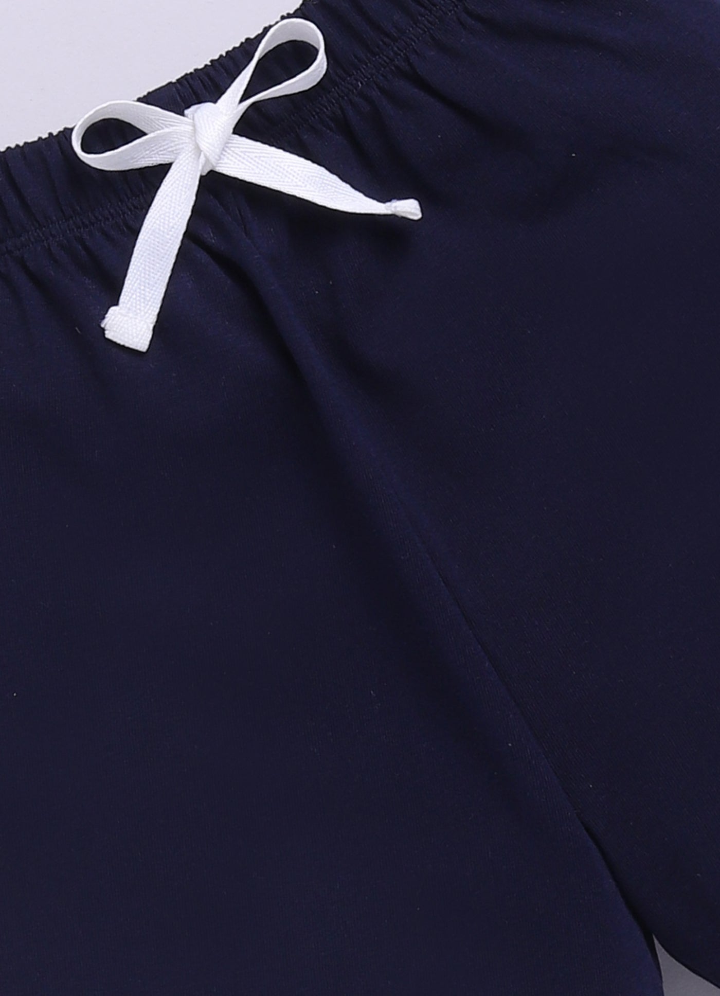 Baby Boys Casual T-shirt Shorts  (WHITE DARK BLUE)